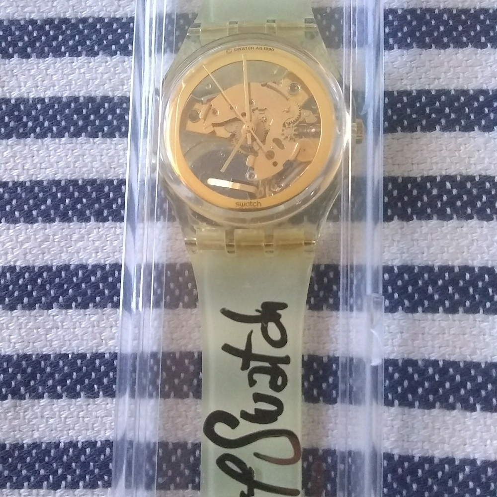 ☆SOLD☆SWATCH WATCH #1 GOLDEN JELLY 1990 RARE! - Picture 2 of 5